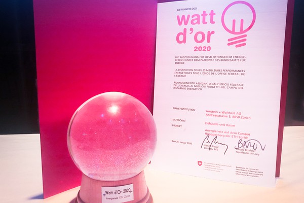 Watt d’Or für das Anergienetz am Campus Hönggerberg